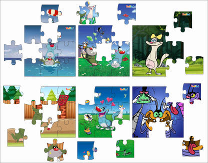 Wooden Jigsaw Puzzle - Oggy and the Cockroaches