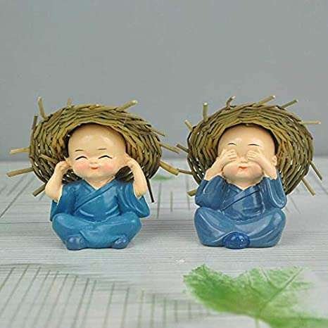 Handcrafted Set of 4 Baby Buddha Monk (Polyresin)