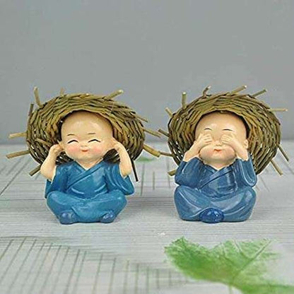 Handcrafted Set of 4 Baby Buddha Monk (Polyresin)
