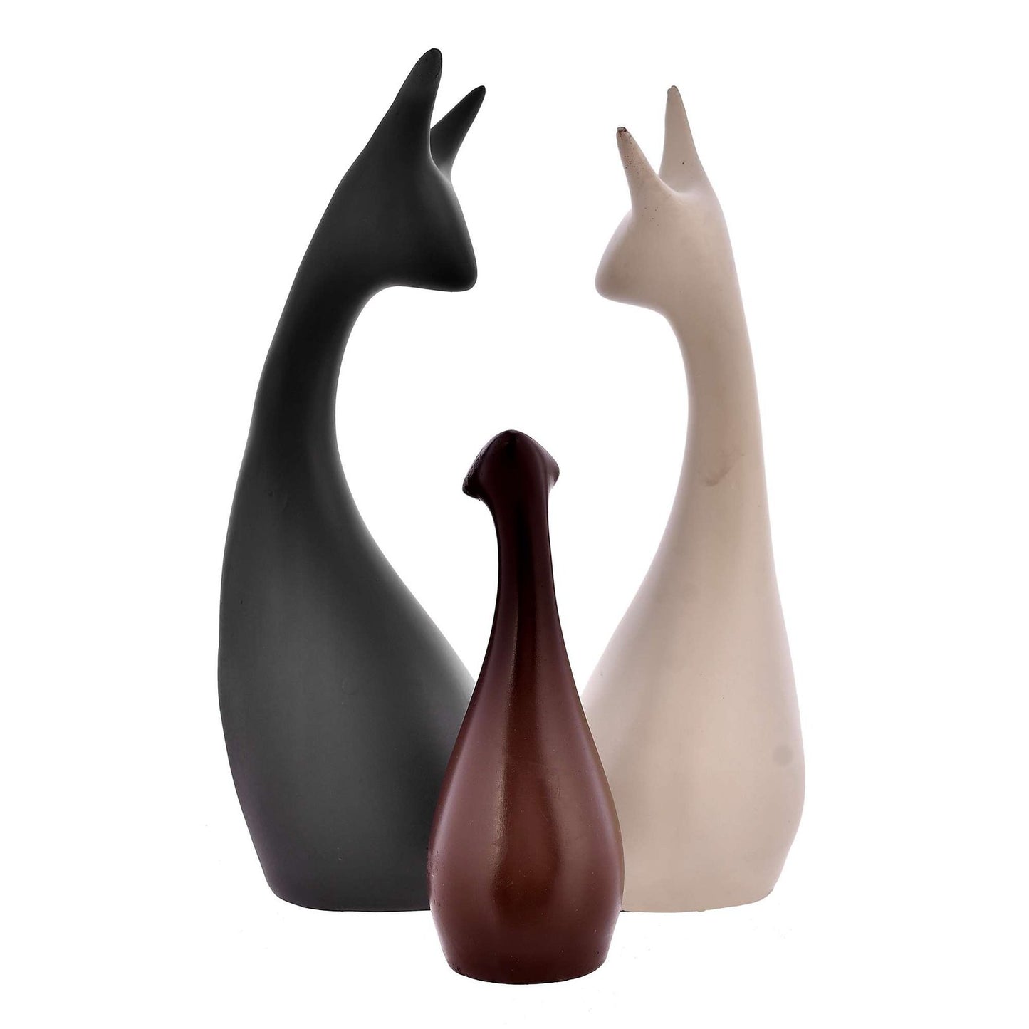 Giraffe Pair Antique Finish Showpiece