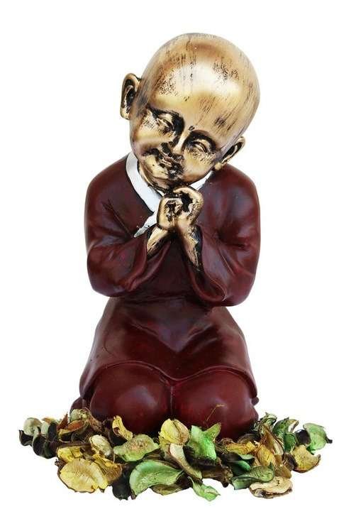 Thinking Baby Monk Buddha Showpiece with Fragrance Petals