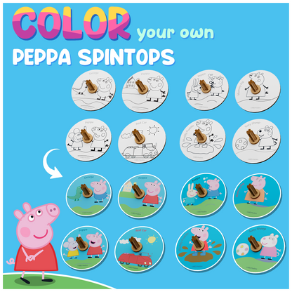 Peppa's DIY Spinning Tops (4 Packs) - Learn Balance & Motion