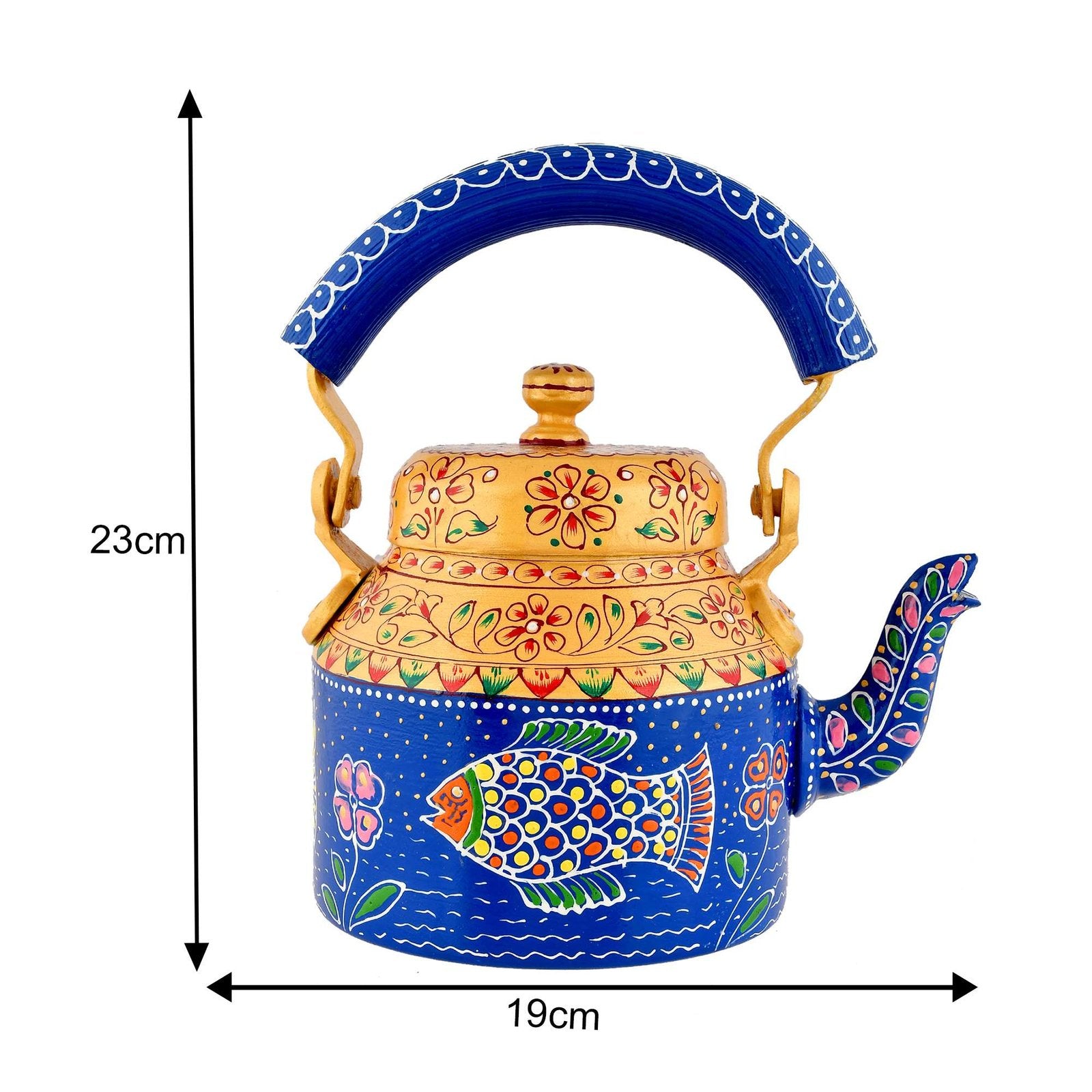 Hand-Painted Aluminium Tea Kettle – 750 ml for kitchen décor Home Décor , Tea Party , Serving