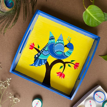 Madhubani Peacock Tray Kit