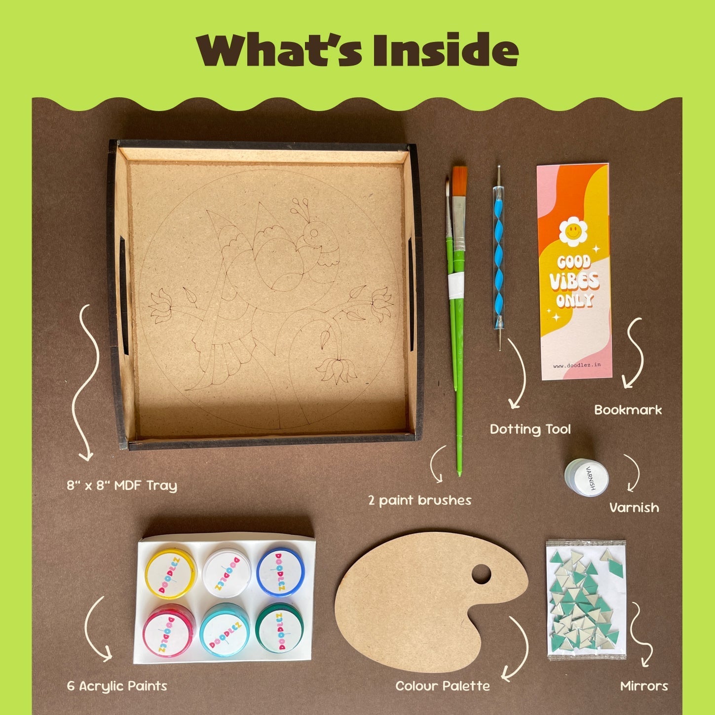 Madhubani Peacock Tray Kit