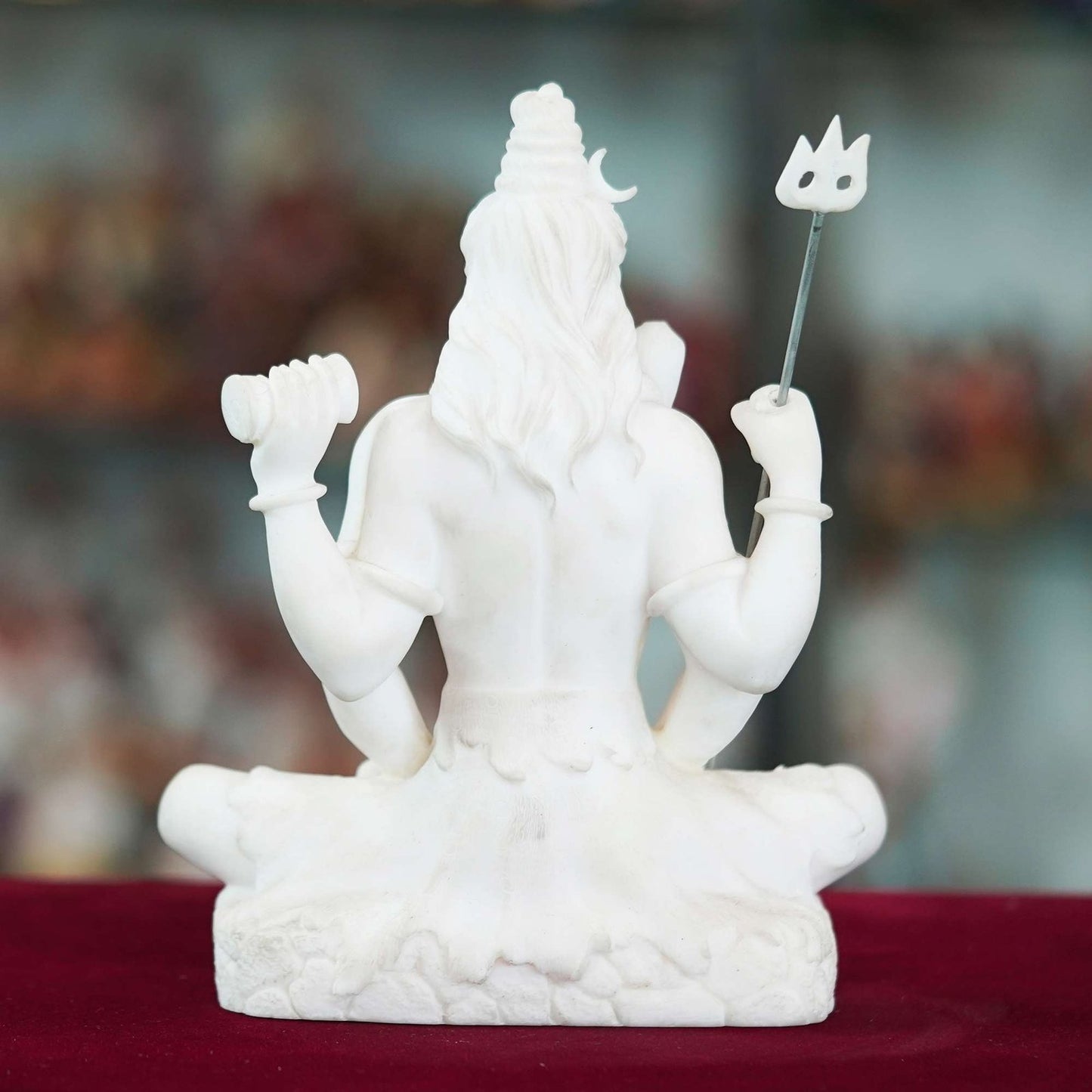 Marble Handmade Mahadev Shivaji Idol For Home Décor Handcrafted Showpiece For Table Décor( 8 INCHES HEIGHT)