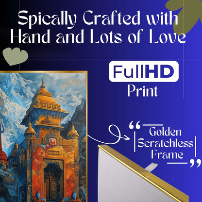 Set of Three Wall Paintings for Wall Dacoration Golden Framed Wall Paintings for Living Room & Bedroom Wall Art for Home Decoration & Office Wall Décor (24×18 inch CH-GD3-8)