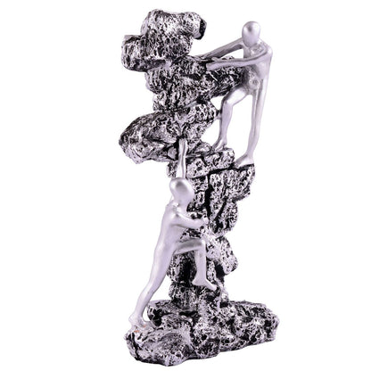 Men Sitting on Ball Showpiece for Home Decor Showpiece, Atlas Sculpture for Office Table Décor multicolour