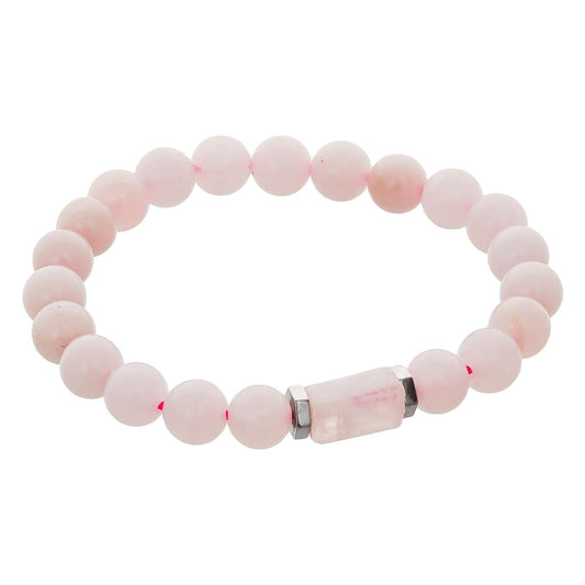 Rose Quartz Tumbler Bracelet for Women Men’s Gifts – Protection Healing Crystal Bracelet – 8mm Gemstone Beaded Adjustable