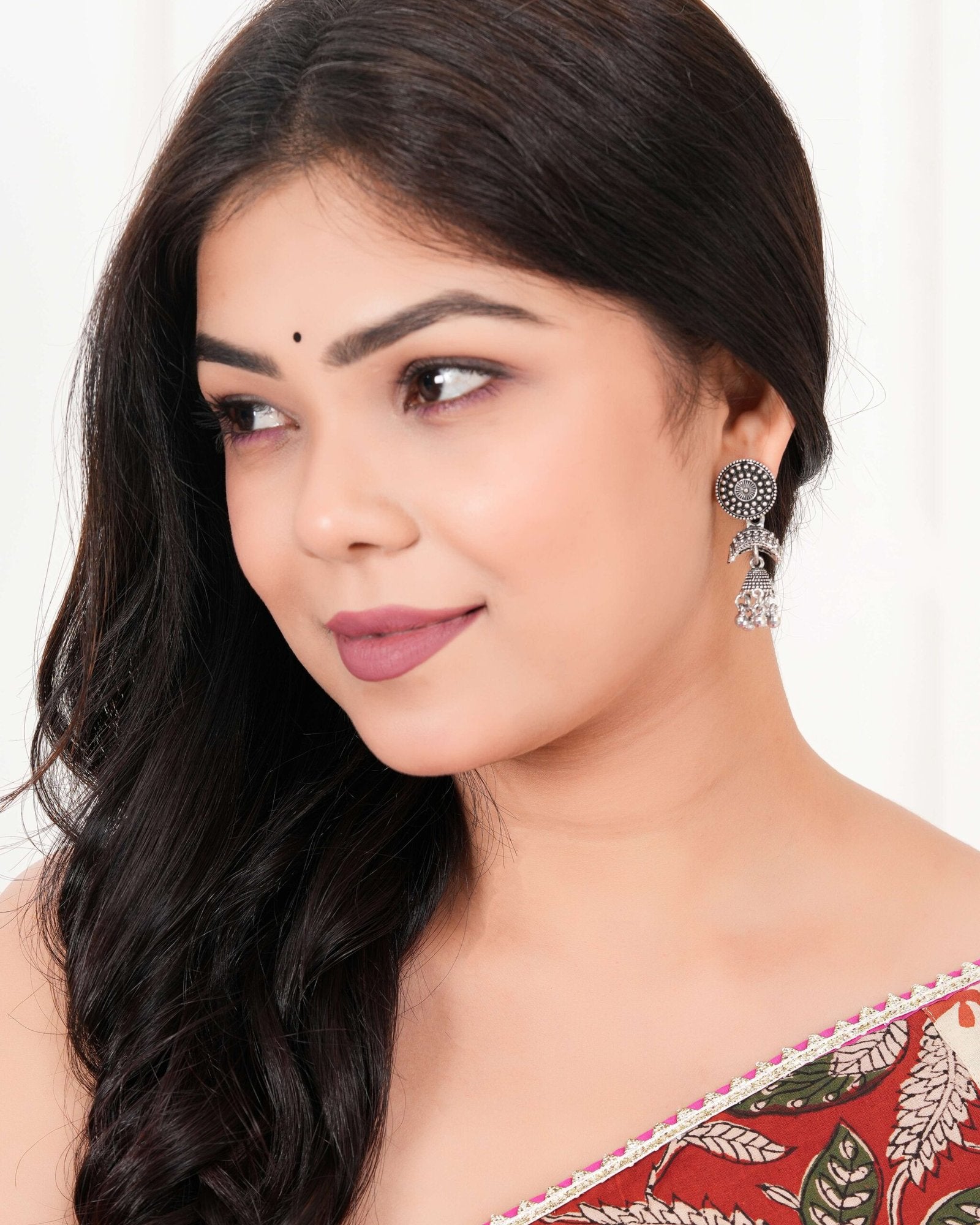 Women Traditional Silver AZ838-OXidised Jhumka Set | German Silver Chand Baliyan & Jhumkas Earrings for Women | Birthday & Anniversary Gift -AZ838-OX-ER51
