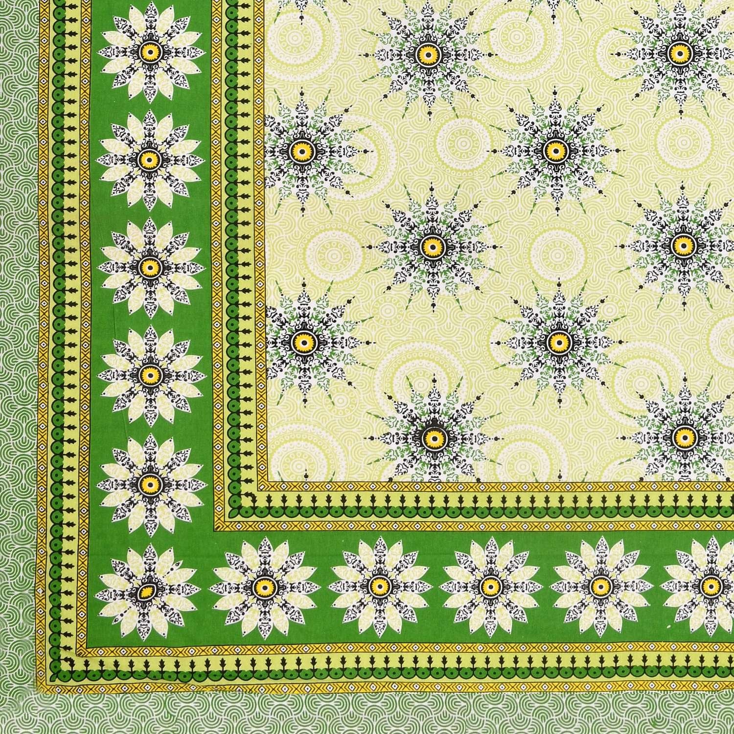 100% Pure Cotton Traditional Printed Bedsheet for Double Bed King Size Bedsheet with 2 Pillow Covers