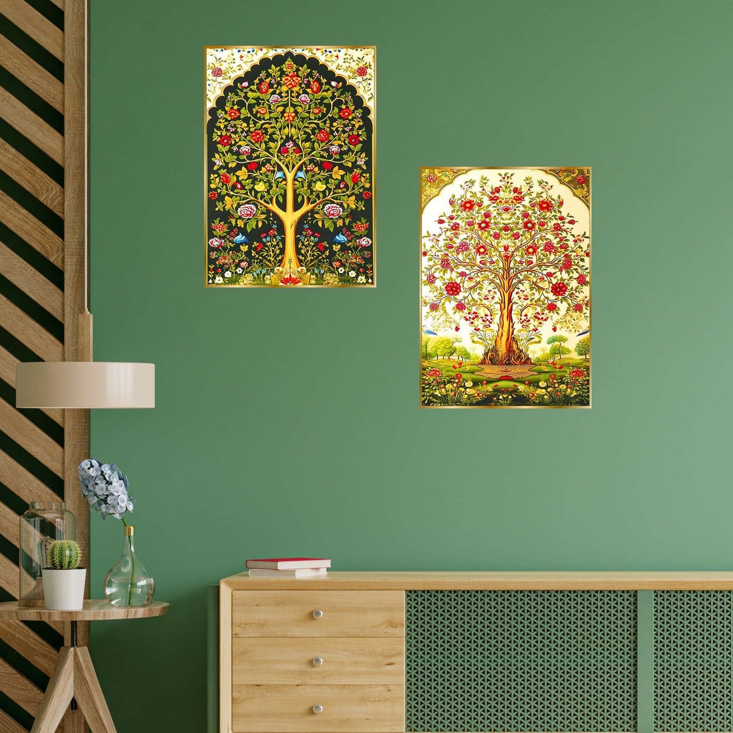 Set of Two Wall Paintings for Wall Dacoration Golden Framed Wall Paintings for Living Room & Bedroom Wall Art for Home Decoration & Office Wall Décor (14×11 inch CH-GD2-17)