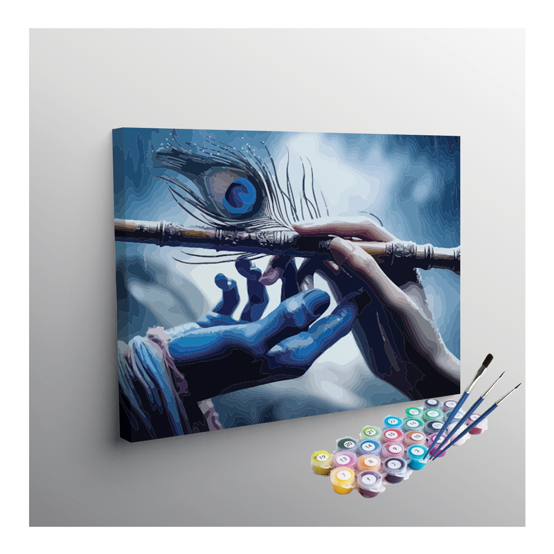 Lord Krishna Flute & Peacock Feather Paint by Numbers Kit