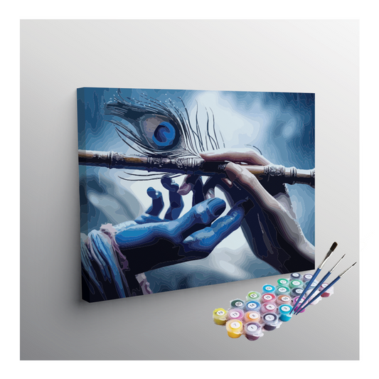 Lord Krishna Flute & Peacock Feather Paint by Numbers Kit