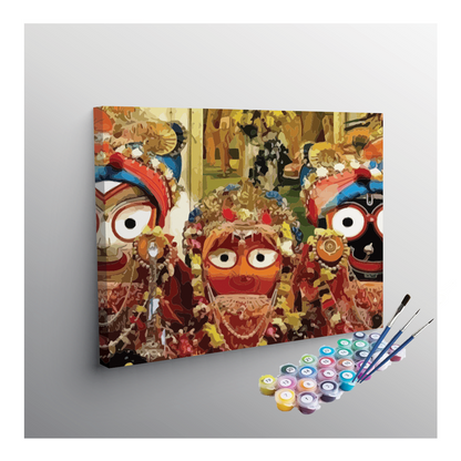 Jagannath Balabhadra and Subhadra Paint by Numbers Kit