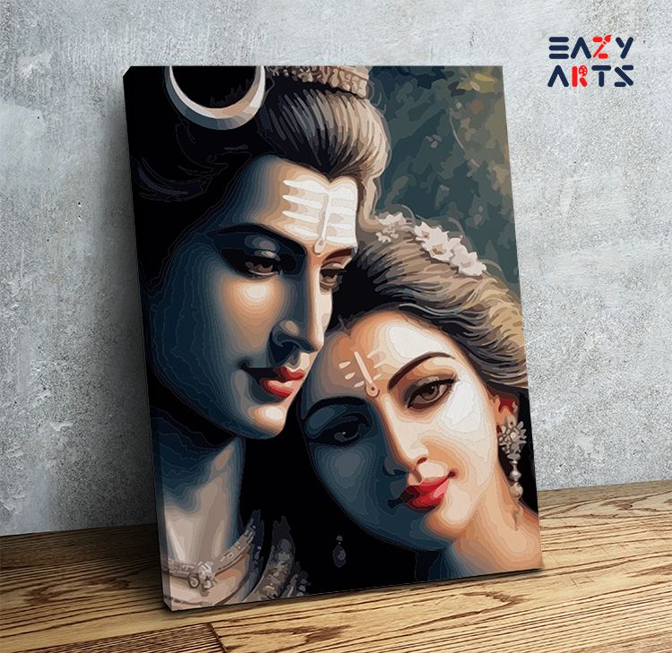 Lord Shiva and Goddess Parvati Paint by Numbers Kit