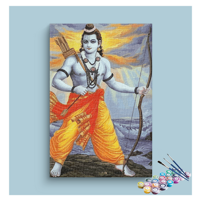 Righteous Warrior: Lord Ram with Bow and Arrow Paint by Numbers Kit