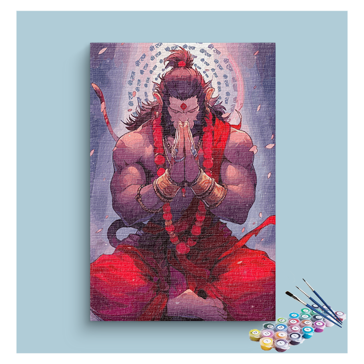 Mighty Devotion: Meditative Hanuman Paint by Numbers Kit