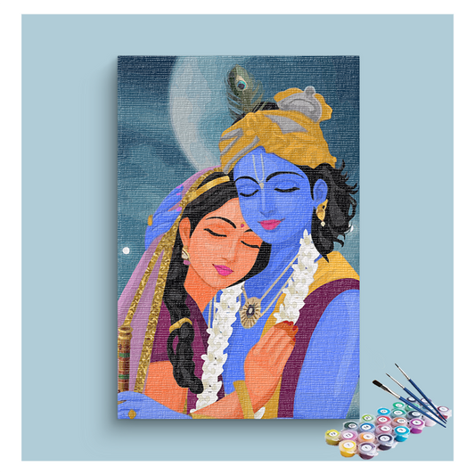 Eternal Love: Radha Krishna Embrace Paint by Numbers Kit