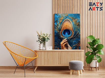 Divine Feather: Peacock Feather of Krishna Paint by Numbers Kit