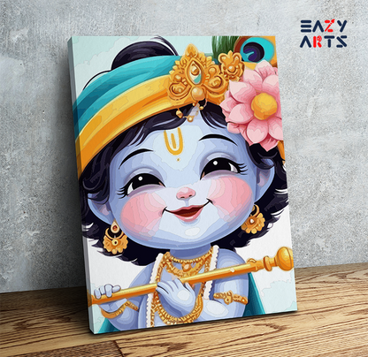 Joyful Krishna: Adorable Baby Krishna Paint by Numbers Kit