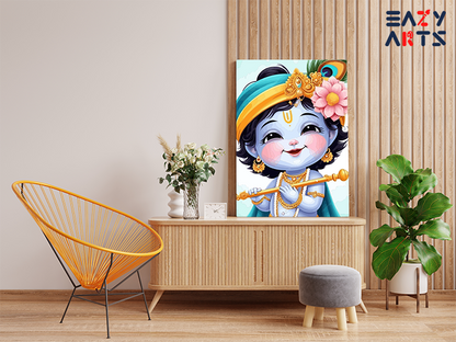 Joyful Krishna: Adorable Baby Krishna Paint by Numbers Kit