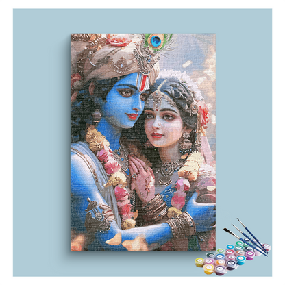 Eternal Love: Radha Krishna Divine Union Paint by Numbers Kit