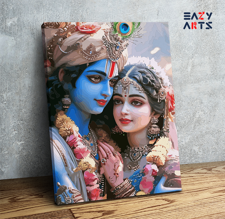 Eternal Love: Radha Krishna Divine Union Paint by Numbers Kit