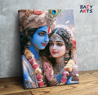 Eternal Love: Radha Krishna Divine Union Paint by Numbers Kit
