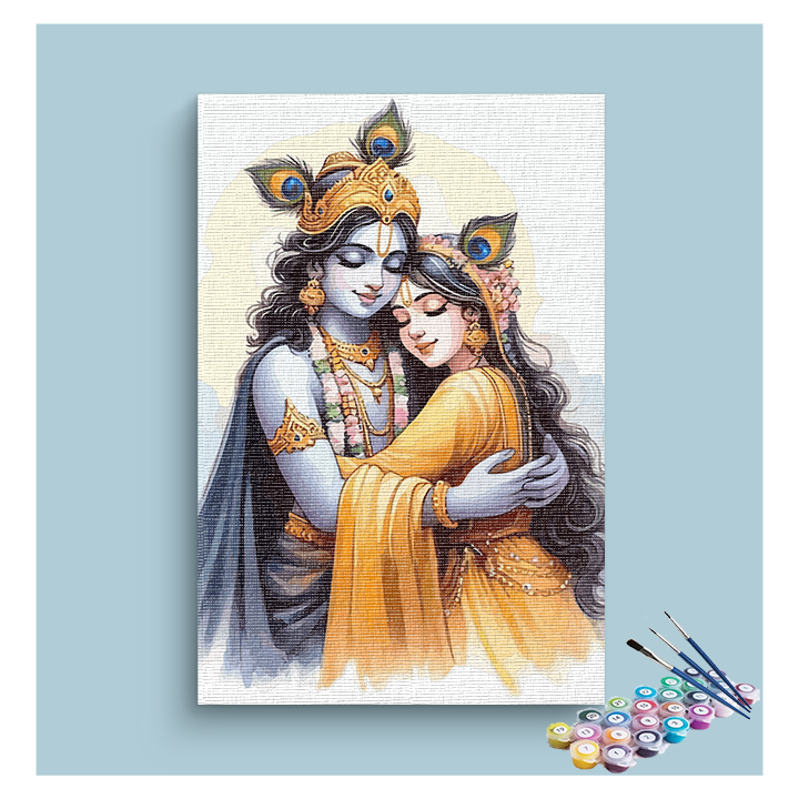 Divine Embrace: Radha Krishna Love Paint by Numbers Kit