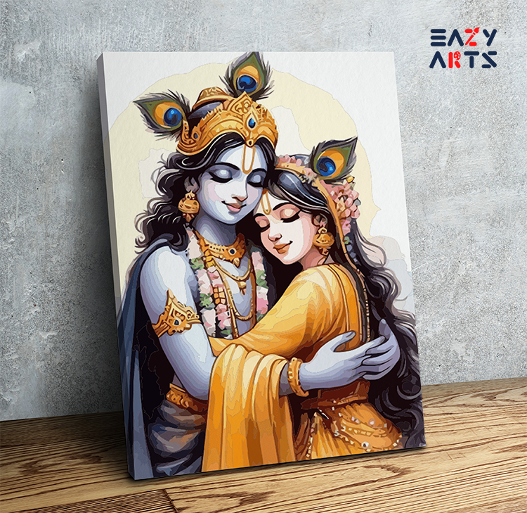 Divine Embrace: Radha Krishna Love Paint by Numbers Kit