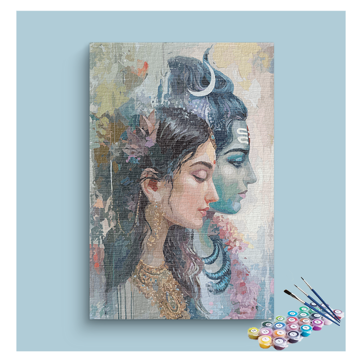 Divine Union: Shiva and Parvati Sacred Balance Paint by Numbers Kit