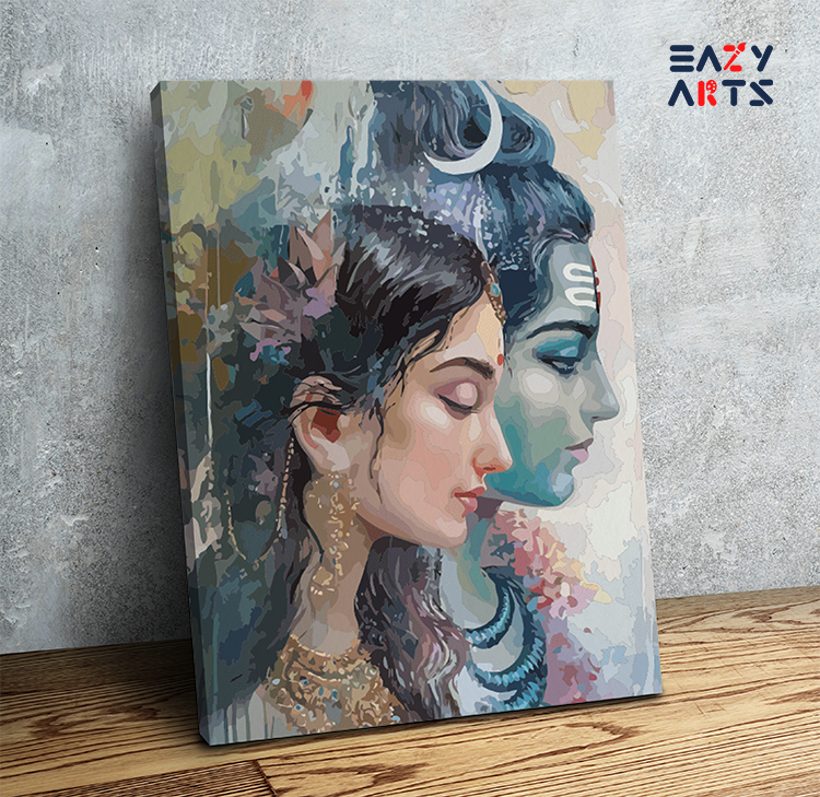 Divine Union: Shiva and Parvati Sacred Balance Paint by Numbers Kit