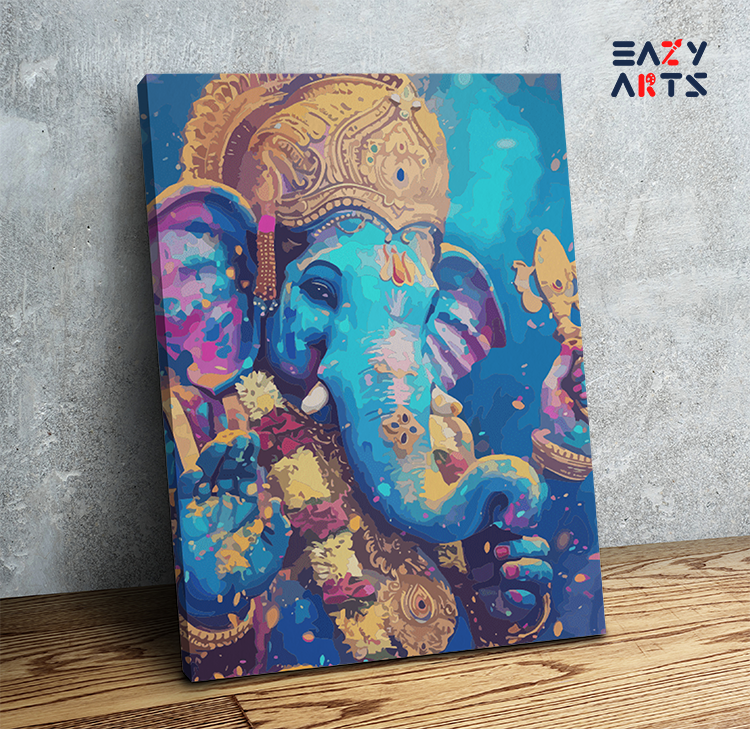 Vibrant Blessings: Lord Ganesha Paint by Numbers Kit
