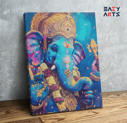 Vibrant Blessings: Lord Ganesha Paint by Numbers Kit