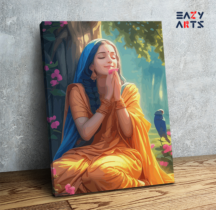 Divine Serenity: Sita in Contemplation Under the Tree Paint by Numbers Kit