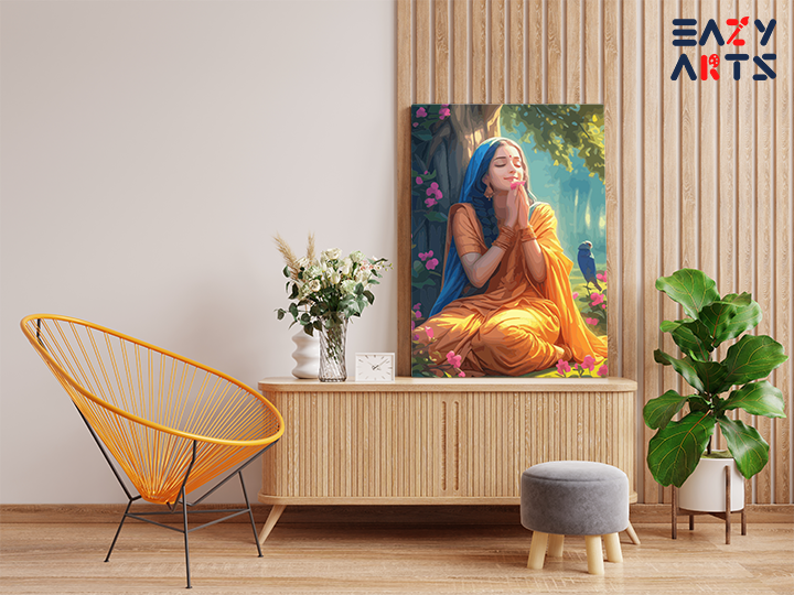 Divine Serenity: Sita in Contemplation Under the Tree Paint by Numbers Kit