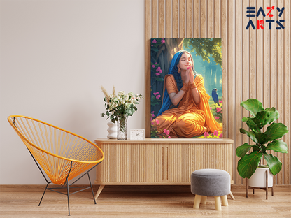 Divine Serenity: Sita in Contemplation Under the Tree Paint by Numbers Kit
