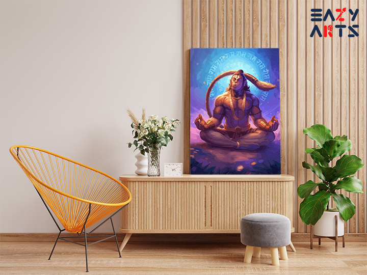 Divine Meditation: Lord Hanuman in Deep Contemplation Paint by Numbers Kit