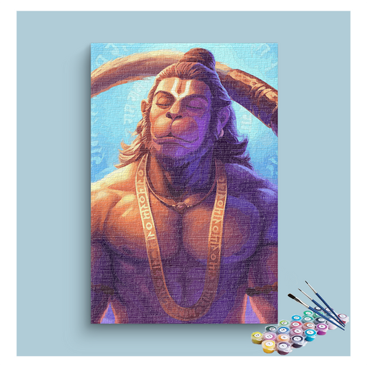 Serene Strength: Lord Hanuman in Meditation Paint by Numbers Kit