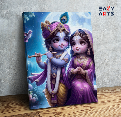 Moonlit: Baby Krishna and Radha Paint by Numbers Kit
