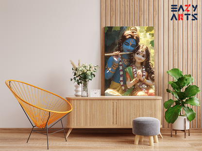 Blissful Melody: Krishna and Radha in Divine Harmony Paint by Numbers Kit