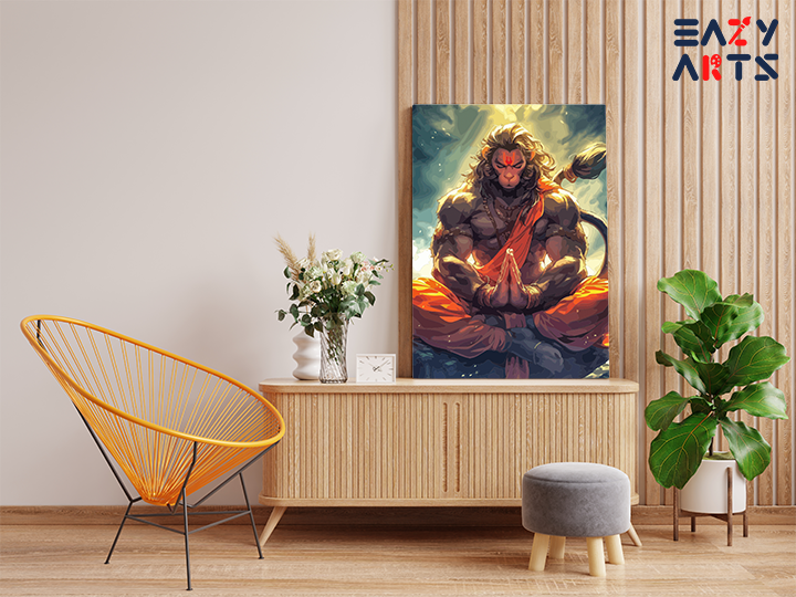 Divine Strength: Lord Hanuman in Meditation Paint by Numbers Kit