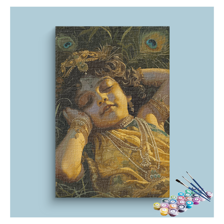 Baby Krishna in Serene Rest Paint by Numbers Kit