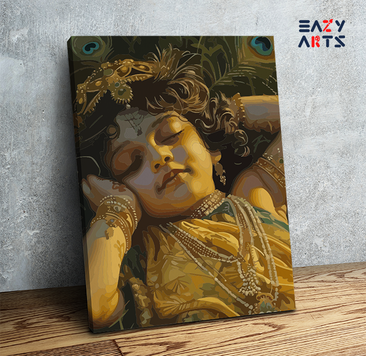 Baby Krishna in Serene Rest Paint by Numbers Kit