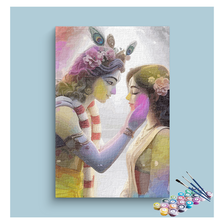 Radha Krishna Eternal Love Holi Paint by Numbers Kit