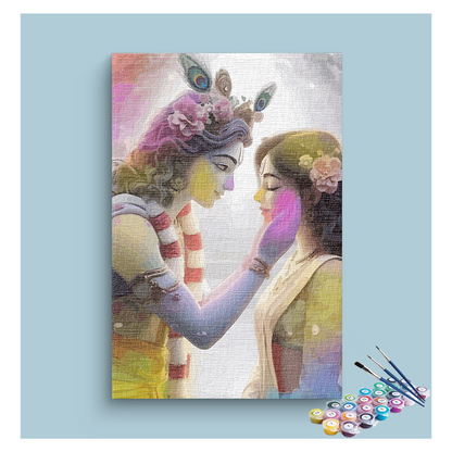 Radha Krishna Eternal Love Holi Paint by Numbers Kit