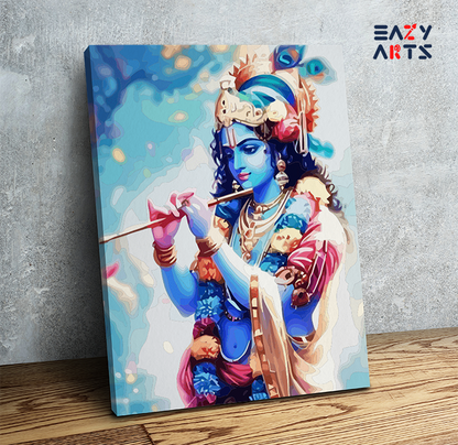 Melodious Bliss: Krishna Playing Flute Paint by Numbers Kit