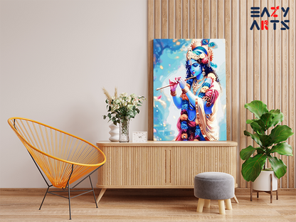 Melodious Bliss: Krishna Playing Flute Paint by Numbers Kit
