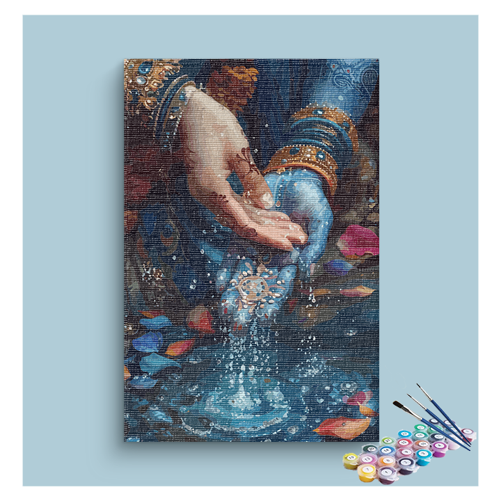 Sacred Blessings: Krishna’s Hands Paint by Numbers Kit